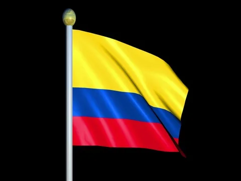 Large Looping Animated Flag of Colombia Stock Footage 73873668