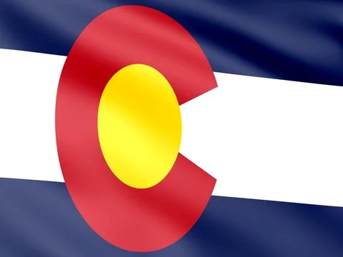 Large Looping Animated Flag of Colorado Stock Footage 72978324