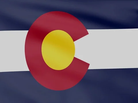Large Looping Animated Flag of Colorado Stock Footage 73438495
