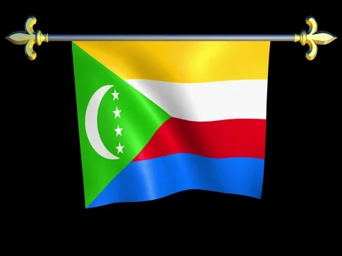 Large Looping Animated Flag of Comoros Stock Footage 73873832