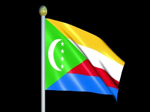 Large Looping Animated Flag of Comoros Stock Footage 73873909