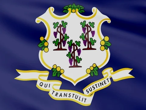 Large Looping Animated Flag of Connecticut Stock Footage 73439244