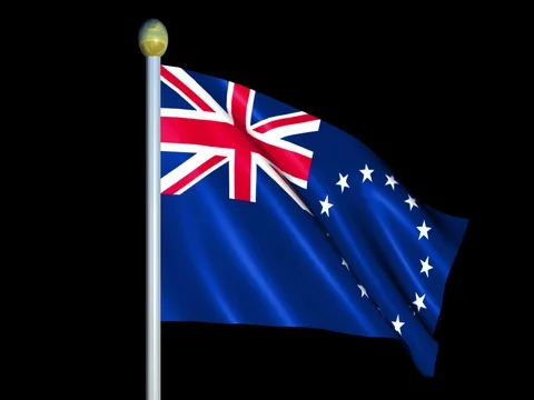 Large Looping Animated Flag of Cook Islands Stock Footage 73893711