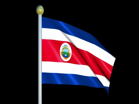 Large Looping Animated Flag of Costa Rica Stock Footage 73893974
