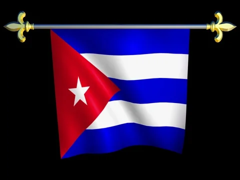 Large Looping Animated Flag of Cuba Stock Footage 73894248
