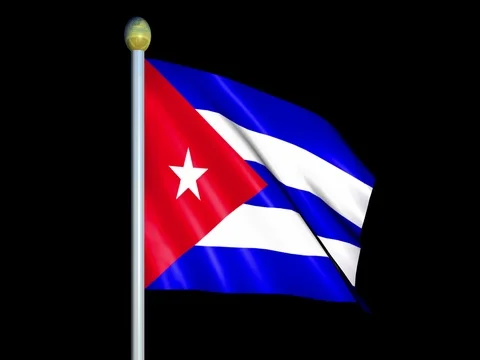 Large Looping Animated Flag of Cuba Stock Footage 73894565