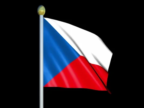 Large Looping Animated Flag of Czech Republic Stock Footage 73895147
