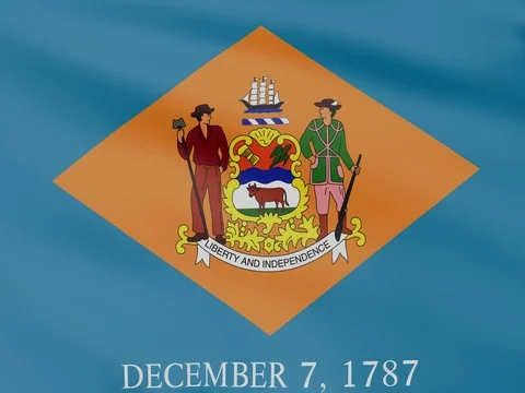 Large Looping Animated Flag of Delaware Stock Footage 73439309