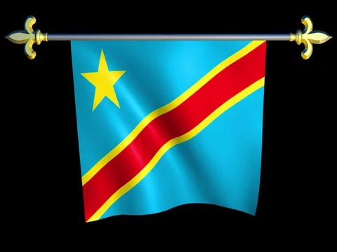 Large Looping Animated Flag of the Democratic Republic of the Congo Stock Footage 73874053
