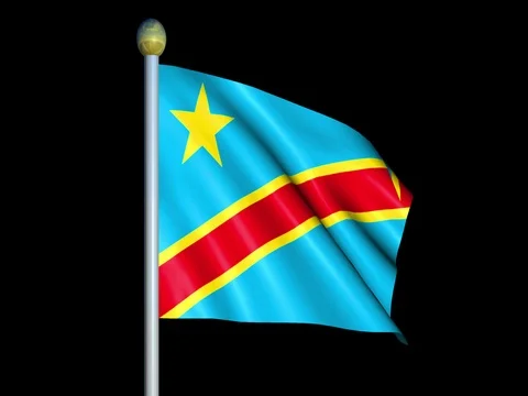 Large Looping Animated Flag of Democratic Republic of the Congo Stock Footage 73874107