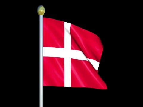 Large Looping Animated Flag of Denmark Stock Footage 73902728