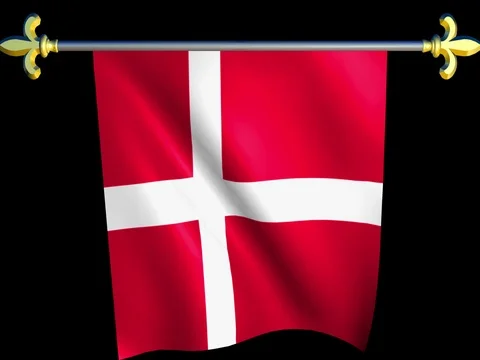 Large Looping Animated Flag of Denmark Stock Footage 73902729