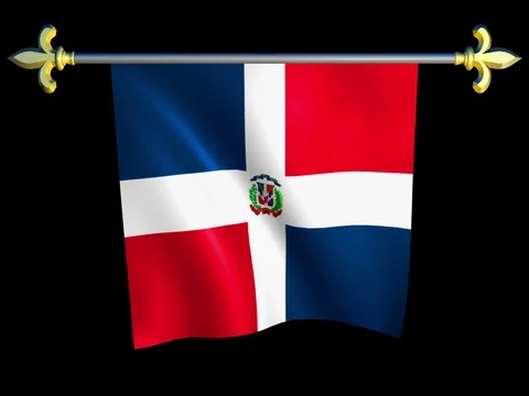 Large Looping Animated Flag of the Dominican Republic Stock Footage 73927672