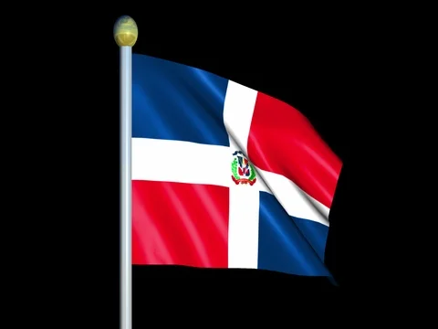 Large Looping Animated Flag of the Dominican Republic Stock Footage 73927908