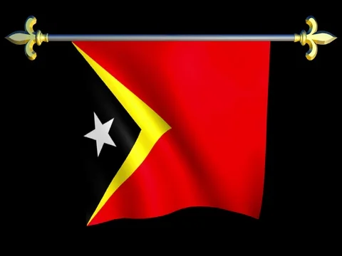 Large Looping Animated Flag of East Timor Stock Footage 73927866
