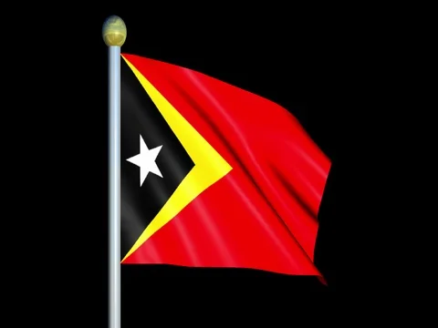 Large Looping Animated Flag of East Timor Stock Footage 73928736