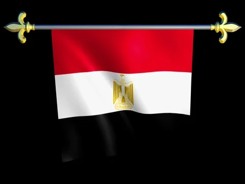 Large Looping Animated Flag of Egypt Stock Footage 73929816