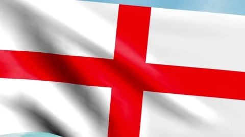 Large Looping Animated Flag of England Stock Footage 73758058