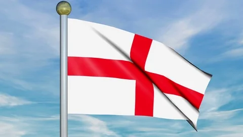 Large Looping Animated Flag of England Stock Footage 73758120