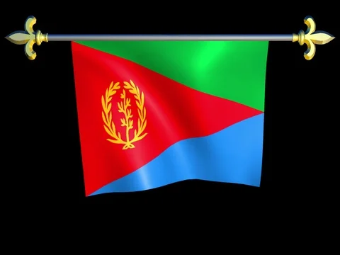 Large Looping Animated Flag of Eritrea Stock Footage 73930978