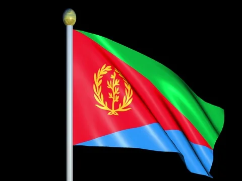 Large Looping Animated Flag of Eritrea Stock Footage 73931171