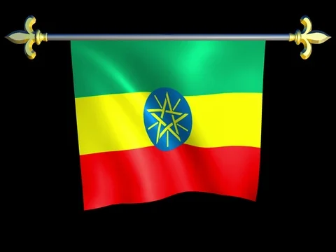 Large Looping Animated Flag of Ethiopia Stock Footage 73959366