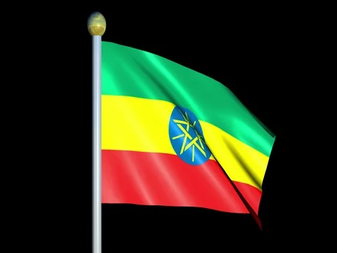 Large Looping Animated Flag of Ethiopia Stock Footage 73959372