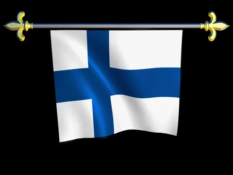 Large Looping Animated Flag of Finland Stock Footage 73960034