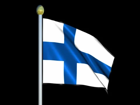 Large Looping Animated Flag of Finland Stock Footage 73960157