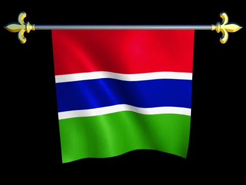 Large Looping Animated Flag of Gambia Stock Footage 73968409