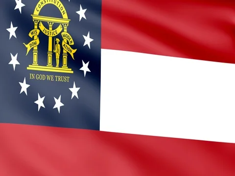 Large Looping Animated Flag of Georgia Stock Footage 72980265