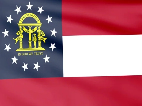 Large Looping Animated Flag of Georgia Stock Footage 73439833
