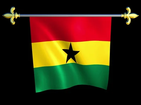 Large Looping Animated Flag of Ghana Stock Footage 73968604