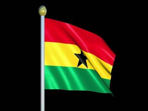 Large Looping Animated Flag of Ghana Stock Footage 73968626