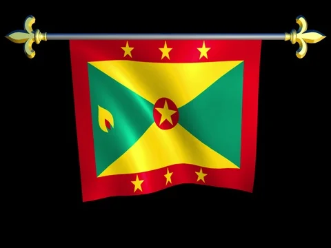 Large Looping Animated Flag of Grenada Stock Footage 73989413