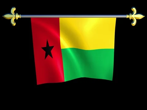 Large Looping Animated Flag of Guinea-Bissau Stock Footage 73990816