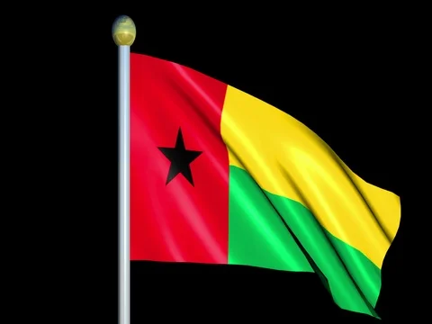 Large Looping Animated Flag of Guinea-Bissau Stock Footage 73990987