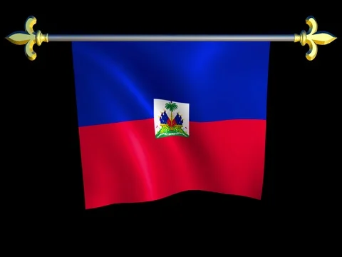 Large Looping Animated Flag of Haiti Stock Footage 73990992