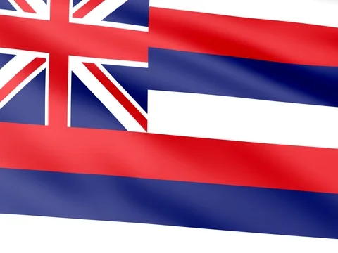 Large Looping Animated Flag of Hawaii Stock Footage 73069647