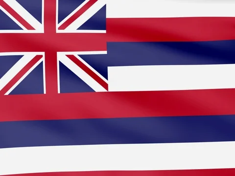 Large Looping Animated Flag of Hawaii Stock Footage 73440224