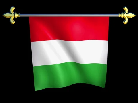 Large Looping Animated Flag of Hungary Stock Footage 74010124