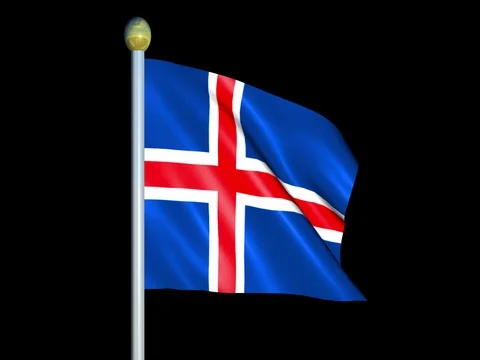 Large Looping Animated Flag of Iceland Stock Footage 74156598