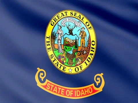 Large Looping Animated Flag of Idaho Stock Footage 73105668