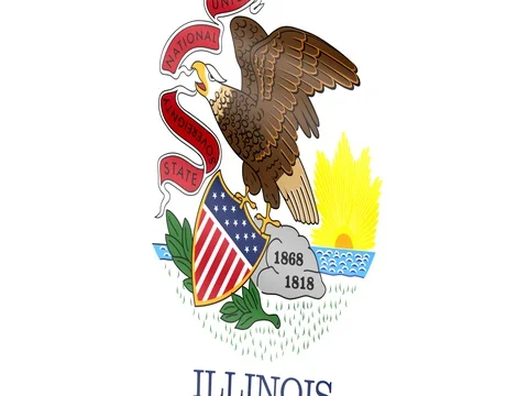 Large Looping Animated Flag of Illinois Stock Footage 73105123