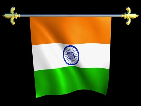 Large Looping Animated Flag of India Stock Footage 74157805