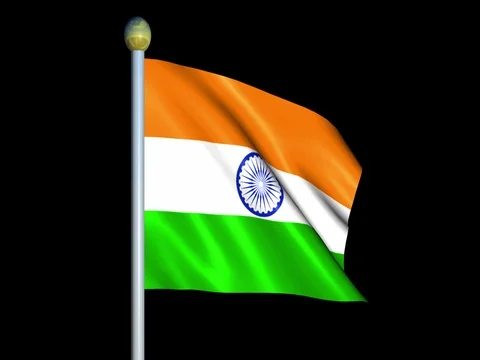 Large Looping Animated Flag of India Stock Footage 74157811