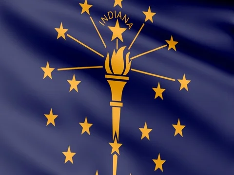 Large Looping Animated Flag of Indiana Stock Footage 73106850