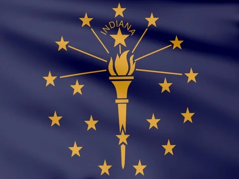 Large Looping Animated Flag of Indiana Stock Footage 73442460