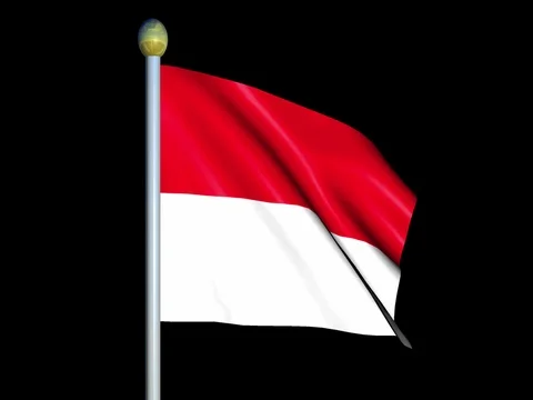 Large Looping Animated Flag of Indonesia Stock Footage 74158888