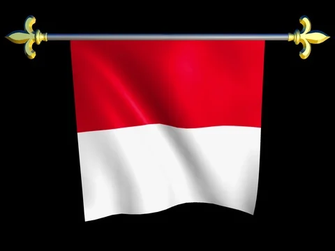 Large Looping Animated Flag of Indonesia Stock Footage 74158896
